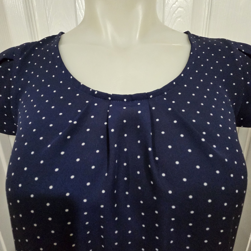 DNA Couture Navy Polka Dot Blouse